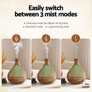Devanti Ultrasonic Aroma Diffuser Aromatherapy 400ml LED Lights Iron Humidifier Forest Light wood grain