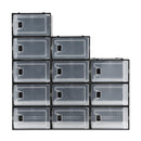 Artiss Shoe Storage Box DIY Set of 12 Stackable Black