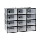 Artiss Shoe Storage Box DIY Set of 12 Stackable Black