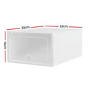 Artiss Shoe Box Set of 12 Storage Case Stackable Plastic Shoe Cabinet Cube White