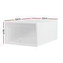 Artiss Shoe Box Set of 24 Storage Case Stackable Plastic Shoe Cabinet Cube White