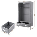 Artiss Large Portable Clothes Closet Wardrobe with Tiebacks Grey