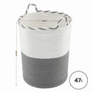 Artiss Woven Laundry Basket with handles Foldable White & Grey