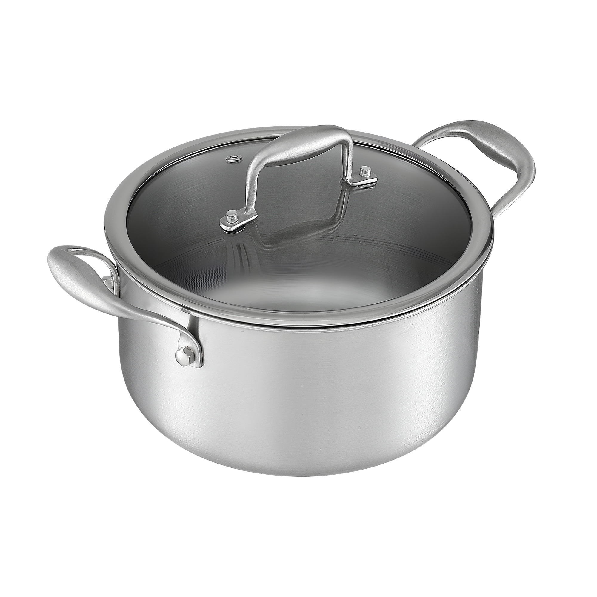 5-Star Chef 4.5L 24cm Stainless Steel Dutch Oven Pot with Lid and Stay-Cool Handle