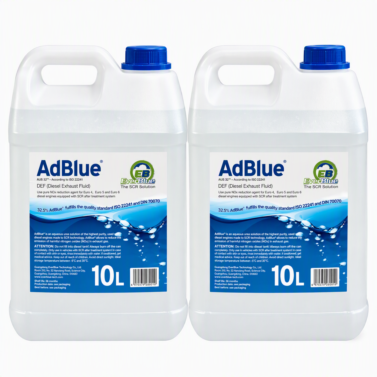 AdBlue diesel exhaust fluid AUS32 pack of 2 bottle x10L,20L in total