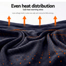 Giselle Electric Throw Rug Double Size 200x180cm Coral Fleece Heated Blanket Charcoal