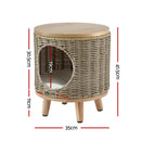 Gardeon Coffee Side Table Wicker Steel Desk Pet Bed Storage Outdoor Furniture
