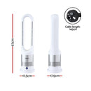 Devanti Bladeless Tower Fan Heater and Cooler 2in1 Portable Oscillation Fan for Bedroom Room Office Use White