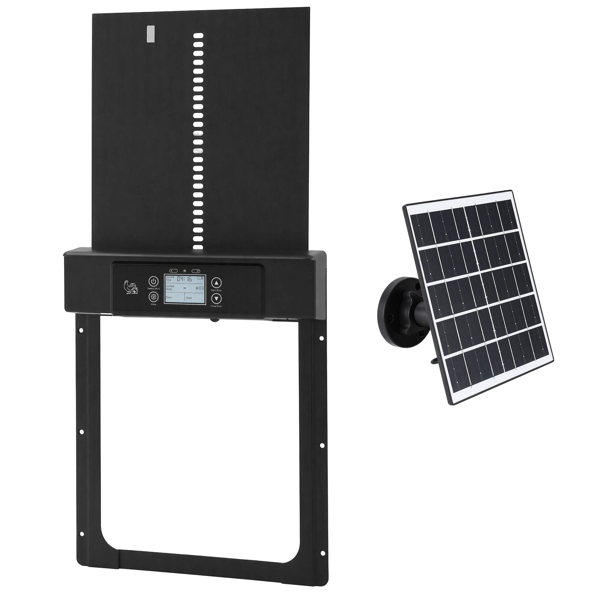 Giantz Automatic Chicken Coop Door 37cm Solar Powered Smart App Control Black