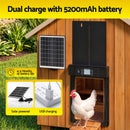 Giantz Automatic Chicken Coop Door 37cm Solar Powered Smart App Control Black