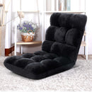Artiss Floor Lounge Sofa Bed Flannel Fabric Black