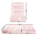 Artiss Floor Lounge Sofa Bed Flannel Fabric Pink