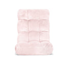 Artiss Floor Lounge Sofa Bed Flannel Fabric Pink