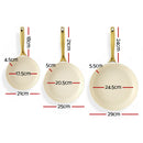 5-star Chef Frying Pan 3PCS Shades Frypan Set Ceramic Coating Multi Colour