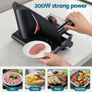 Devanti Meat Slicer Bread Vegetable, 200W Power 0-15mm Adjustable Easy Clean Stable Stainless Steel Blade Food Slicer for Kitchen Commercial, Black