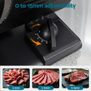 Devanti Meat Slicer Bread Vegetable, 200W Power 0-15mm Adjustable Easy Clean Stable Stainless Steel Blade Food Slicer for Kitchen Commercial, Black