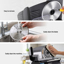 Devanti Meat Slicer Bread Vegetable, 200W Power 0-15mm Adjustable Easy Clean Stable Stainless Steel Blade Food Slicer for Kitchen Commercial, Black