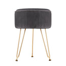 Artiss Ottoman Foot Stool Velvet Stripe Round Grey