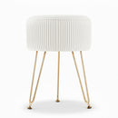 Artiss Ottoman Foot Stool Vanity Velvet Round White