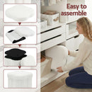 Artiss Storage Ottoman Foot Stool Foldable White