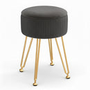 Artiss Ottoman Storage Foot Stool Vanity Velvet Round Grey