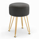 Artiss Ottoman Storage Foot Stool Vanity Velvet Round Grey