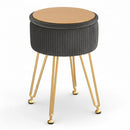 Artiss Ottoman Storage Foot Stool Vanity Velvet Round Grey