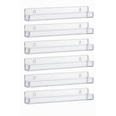 Artiss 6-Pack Acrylic Wall Shelves, Clear Floating Display Shelf with Detachable Panels & Front Lip