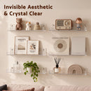 Artiss 6-Pack Acrylic Wall Shelves, Clear Floating Display Shelf with Detachable Panels & Front Lip