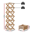 Artiss 7 Tier Bamboo Foldable Shoe Rack Organizer Entryway