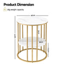 Artiss Coffee Table 2-Tier Round Marble Effect White&Gold