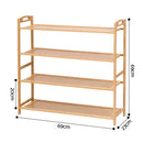 Artiss 4 Tier Shoe Rack Bamboo Storage Organiser Pine