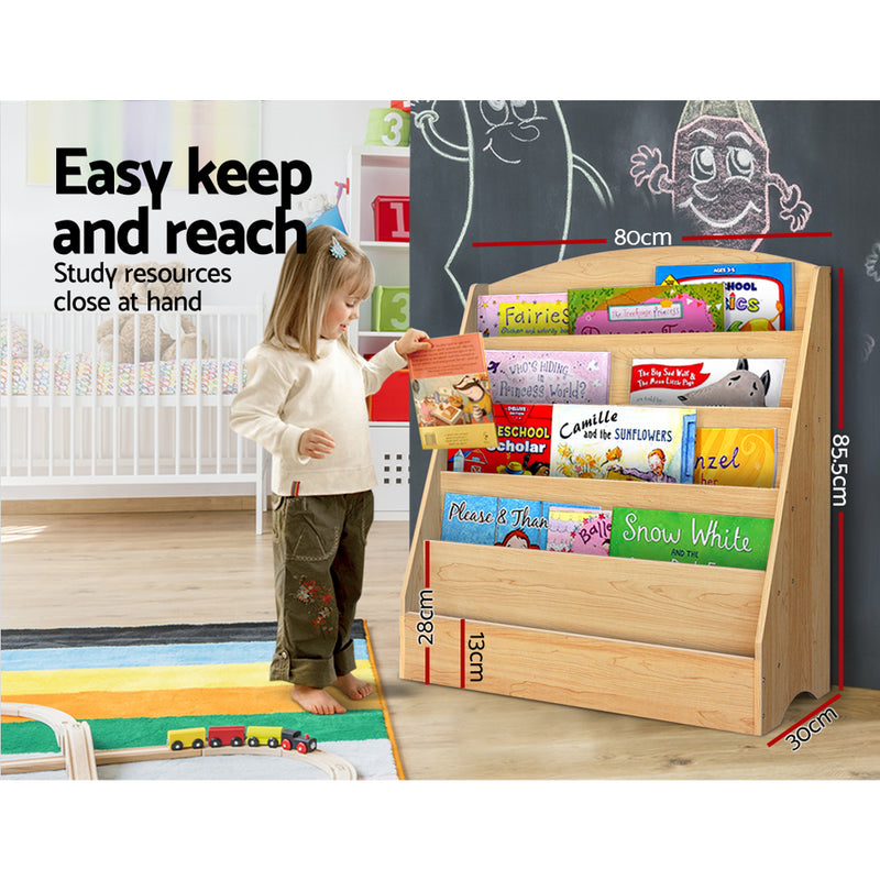 Keezi 5 Tiers Kids Bookshelf Magazine Shelf Organiser Bookcase Display Rack