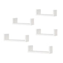 Artiss Floating Wall Shelves Set of 5 Mounted U-Shape Display Ledge, White
