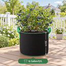 Green Fingers 15 Gallon Grow Bags 300gsm thick Aeration Fabric Pots 10 Pack