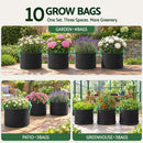 Green Fingers 15 Gallon Grow Bags 300gsm thick Aeration Fabric Pots 10 Pack