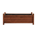 Green Fingers Garden Bed Wooden Planter Box Raised Container Growing 90x30x33cm Brown