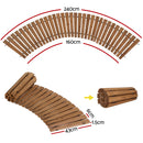 Gardeon 8FT Wooden Garden Pathway Roll-Out Curved Walkway Outdoor Backyard Brown