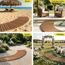 Gardeon 8FT Wooden Garden Pathway Roll-Out Curved Walkway Outdoor Backyard Brown