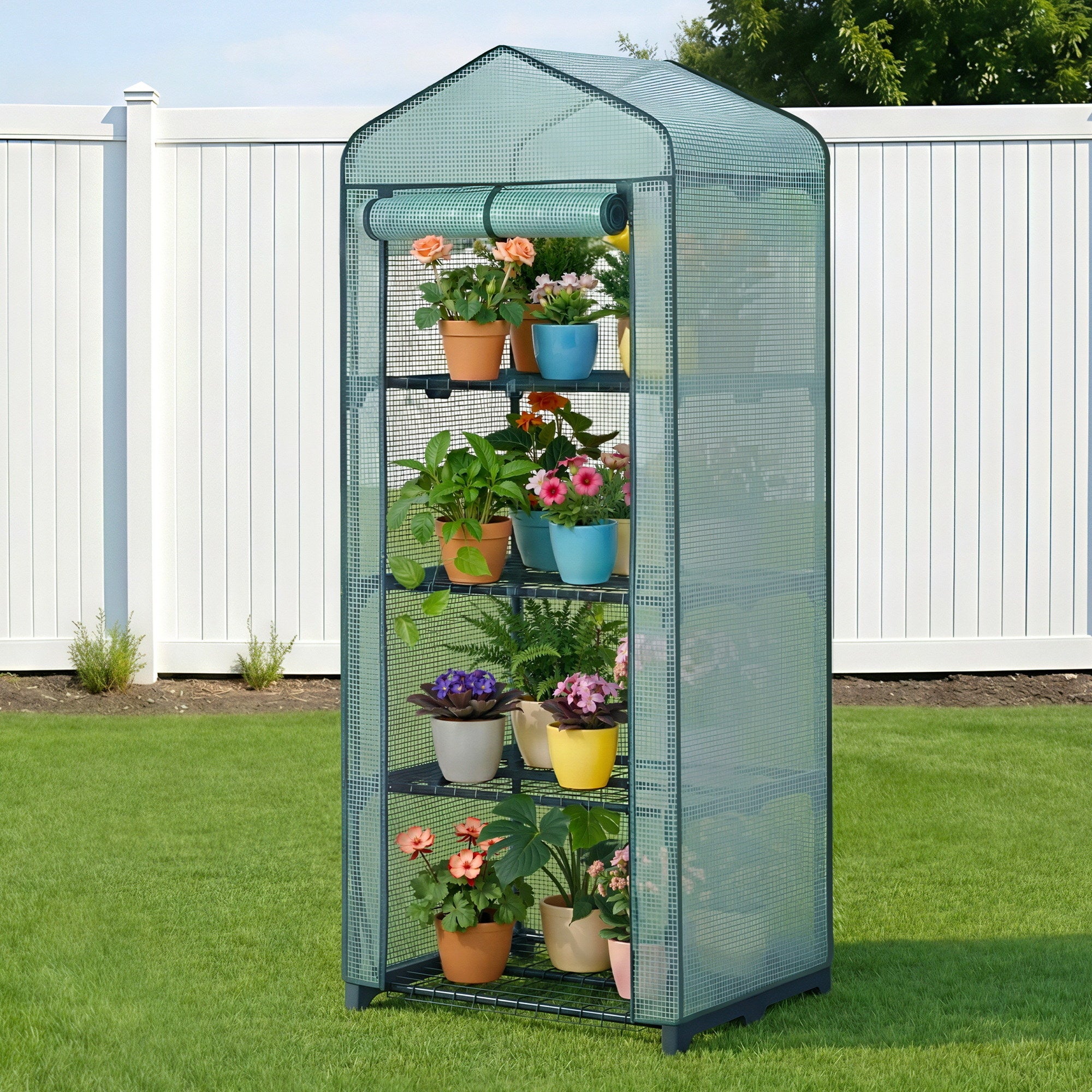 Green Fingers Greenhouse 4 Tiers Mini Green House Garden Bed 1.6x0.7x0.5M