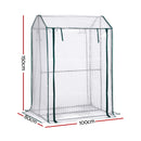 Green Fingers Mini Greenhouse PE Cover Green House Roll-Up Zippered Door 1.0x0.8x1.5M