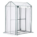 Green Fingers Mini Greenhouse PE Cover Green House Roll-Up Zippered Door 1.0x0.8x1.5M