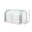 Green Fingers Mini Greenhouse PE Cover Green House Roll-Up Zippered Door 1.2x0.5x0.6M