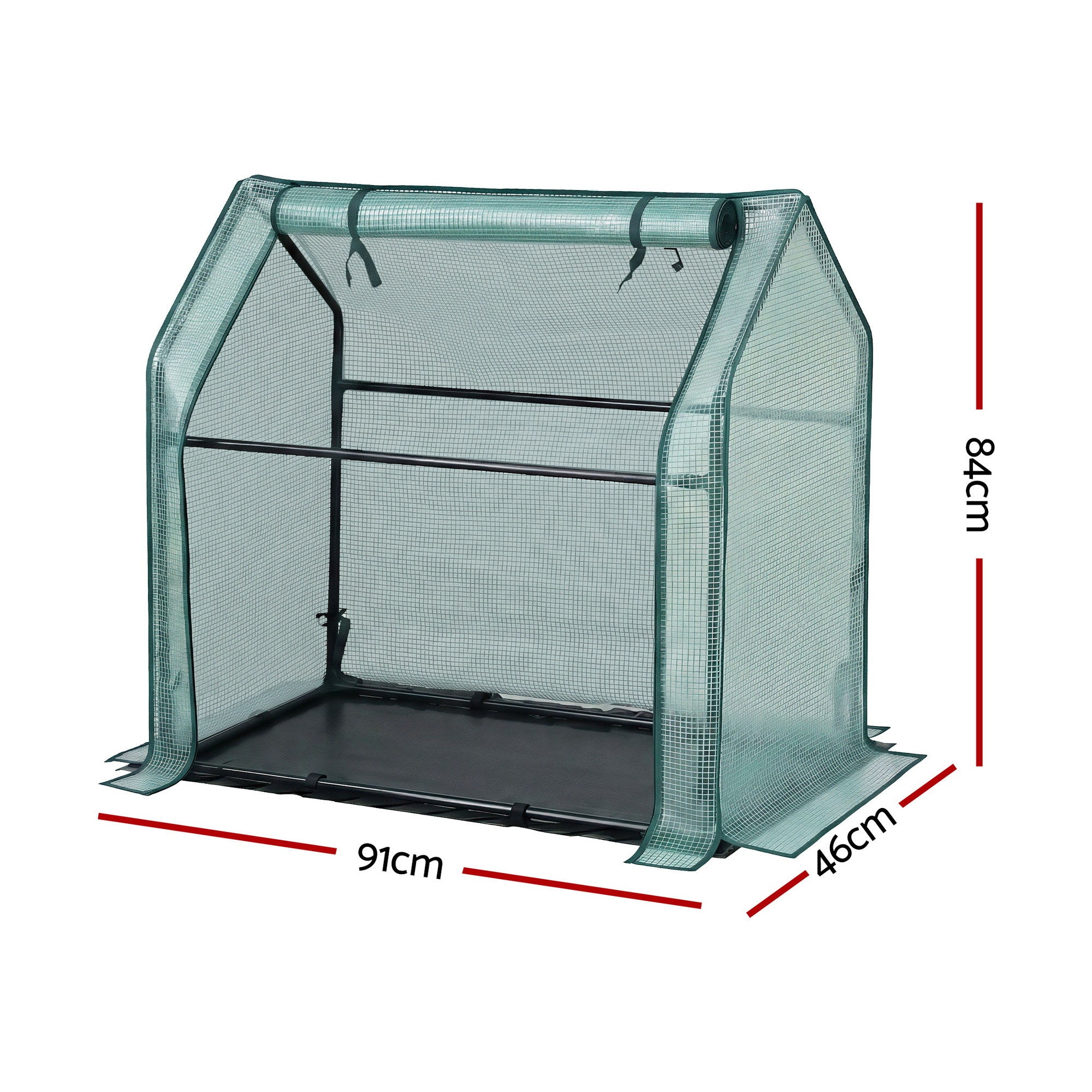 Green Fingers Mini Greenhouse 91x46x84cm Steel Frame PE Cover Outdoor Shelter