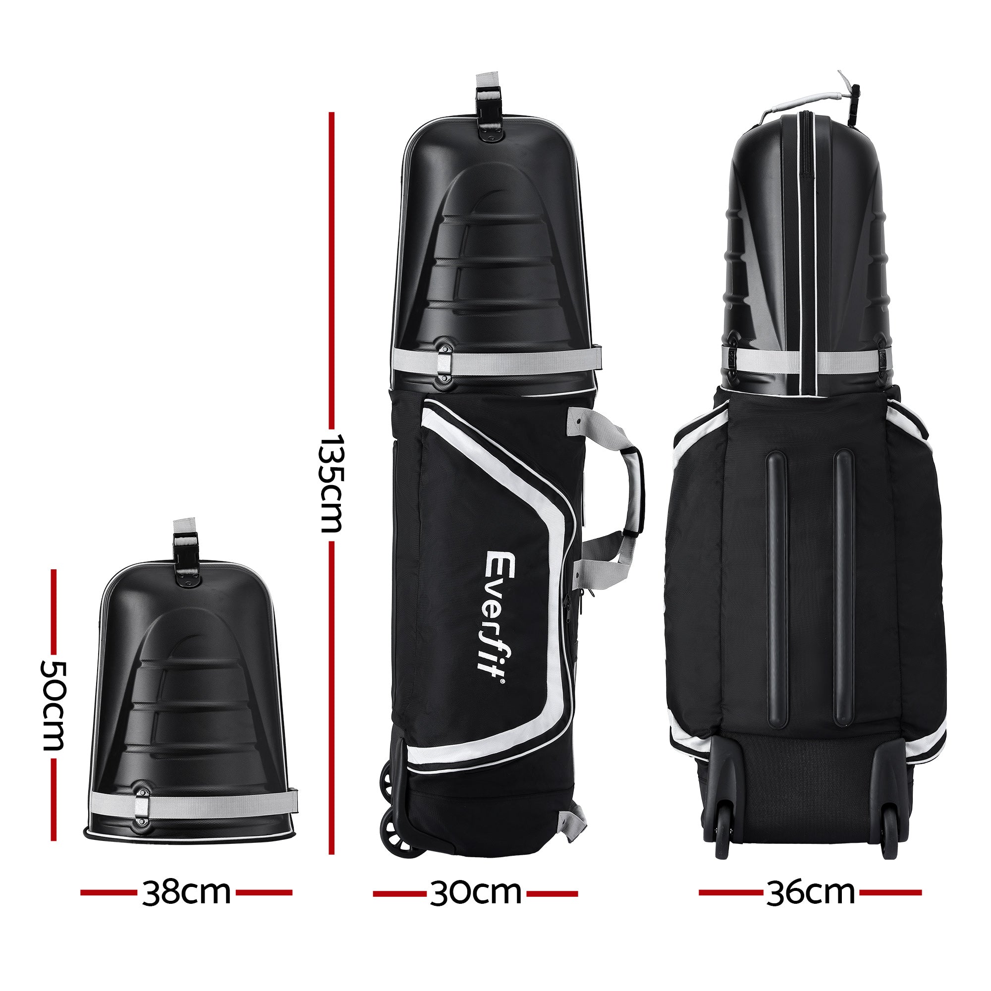 Everfit Golf Travel Bags for Airlines with Wheels Golf Clubs Hard Case Foldable