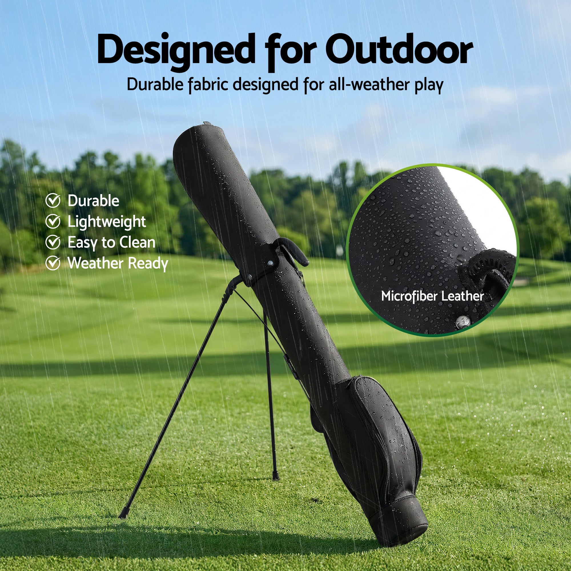 Everfit Golf Stand Bag Lightweight Sunday Pitch And Putt Bag Black