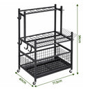 Gardeon Garden Tool Organizer Rack 16 Slots Rolling Garage Storage with Hooks