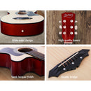 Alpha 38 Inch Acoustic Guitar Wooden Body Steel String Full Size Cutaway Wood