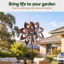 Gardeon Garden Windmill Double Layer Metal Wind Spinner 190cm Bronze