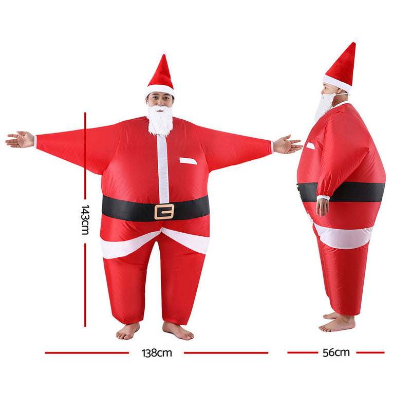 Inflatable Christmas Santa Claus Costume Adult Suit Blow Up Party Fancy Dress Xmas Cosplay